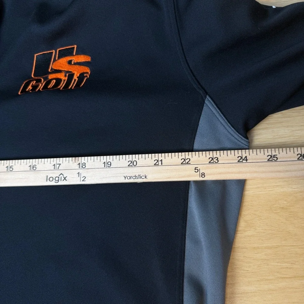 Nike Golf Mens Dri Fit 1/4 Zip Pullover L Black US Golf Embroidery Activewear